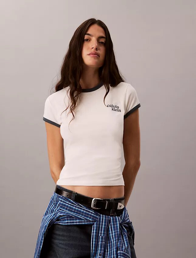 Koszulka slim fit z logo 1989 Koszulka slim fit z logo 1989