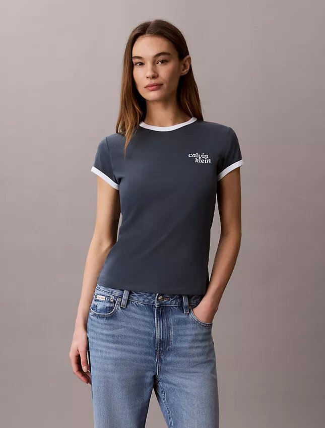 Koszulka slim fit z logo 1989 Koszulka slim fit z logo 1989