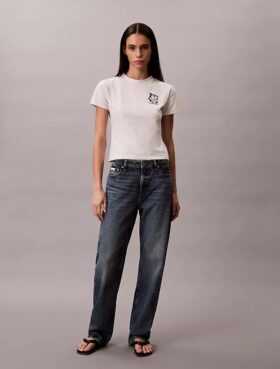 Koszulka slim fit z nadrukiem kwiatowym