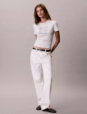Koszulka slim fit z nadrukiem logo