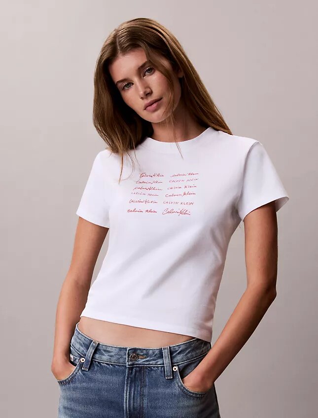 Koszulka slim fit z nadrukiem logo Koszulka slim fit z nadrukiem logo