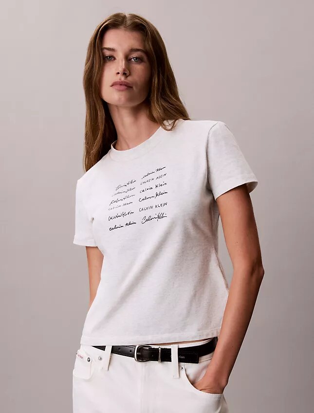 Koszulka slim fit z nadrukiem logo Koszulka slim fit z nadrukiem logo