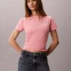 Koszulka slim fit z zakrzywionym logo Koszulka slim fit z zakrzywionym logo