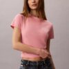 Koszulka slim fit z zakrzywionym logo Koszulka slim fit z zakrzywionym logo