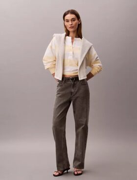 Koszulka typu henley w paski w stylu varsity