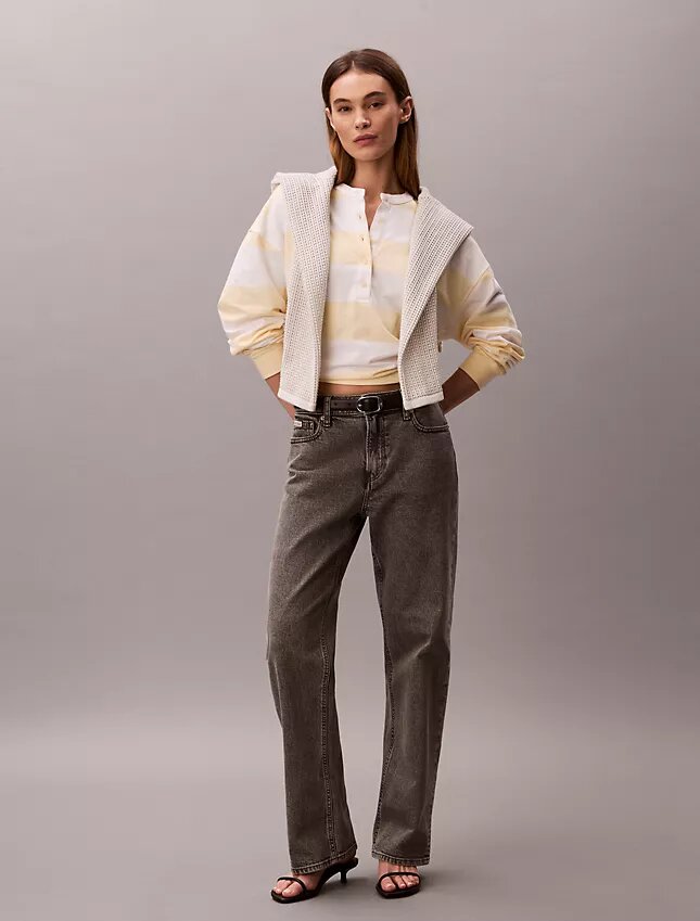 Koszulka typu henley w paski w stylu varsity Koszulka typu henley w paski w stylu varsity