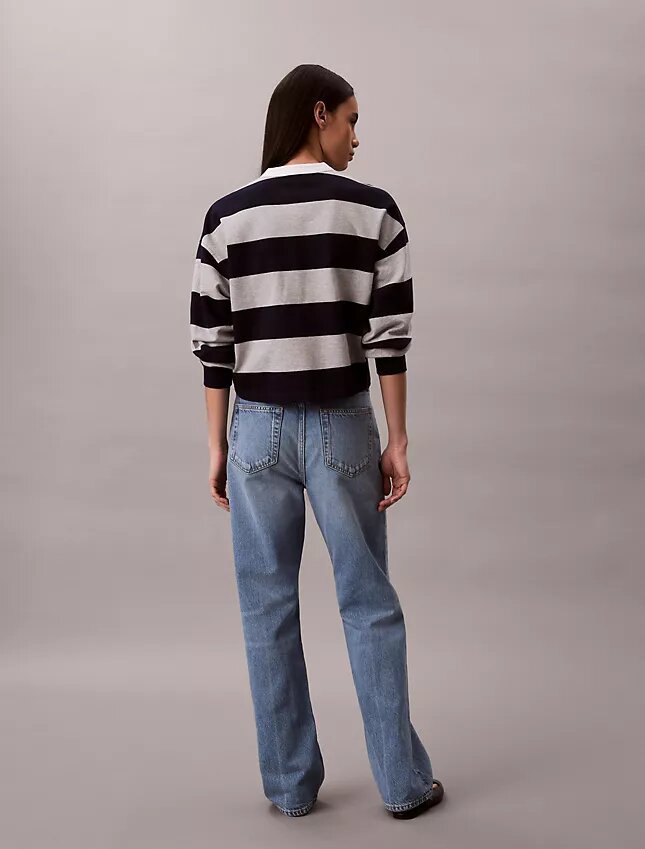 Koszulka typu henley w paski w stylu varsity Koszulka typu henley w paski w stylu varsity