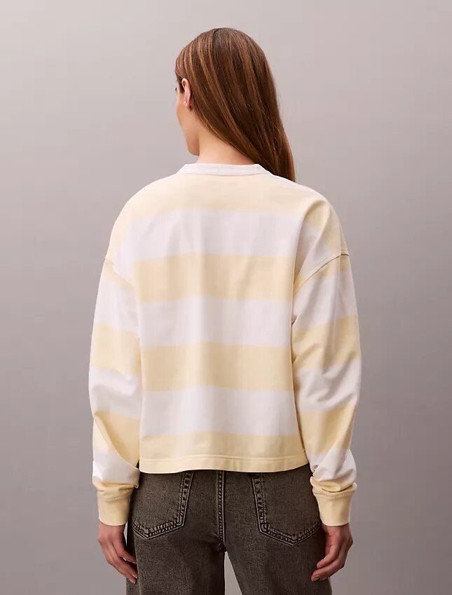 Koszulka typu henley w paski w stylu varsity Koszulka typu henley w paski w stylu varsity