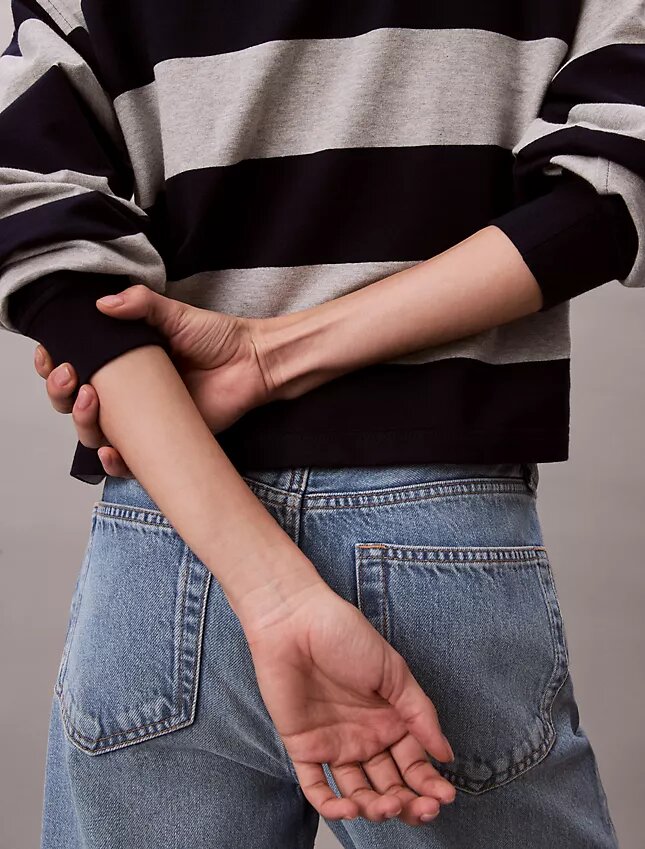 Koszulka typu henley w paski w stylu varsity Koszulka typu henley w paski w stylu varsity