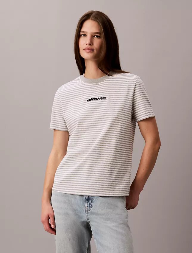 Koszulka w paski z logo CK Koszulka w paski z logo CK
