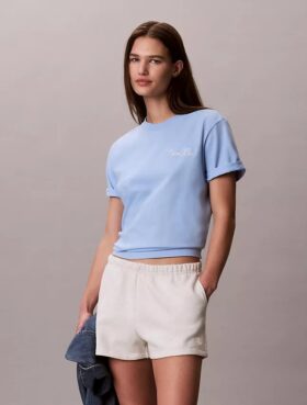 Koszulka z nadrukiem Calvin Klein w stylu kursywnym