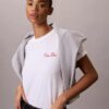 Koszulka z nadrukiem Calvin Klein w stylu kursywnym