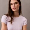 Krótka koszulka z Cotton Stretch ściągacza Krótka koszulka z Cotton Stretch ściągacza