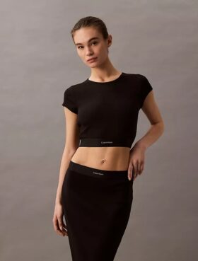 Krótka koszulka z Cotton Stretch ściągacza