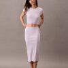 Krótka koszulka z Cotton Stretch ściągacza Krótka koszulka z Cotton Stretch ściągacza