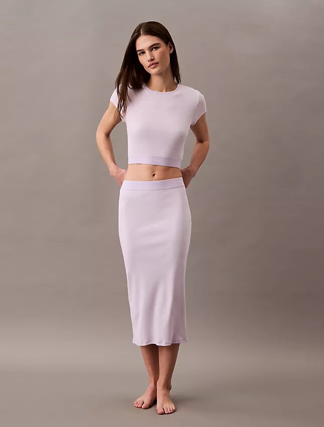 Krótka koszulka z Cotton Stretch ściągacza Krótka koszulka z Cotton Stretch ściągacza