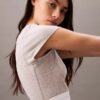 Krótka koszulka z Cotton Stretch ściągacza Krótka koszulka z Cotton Stretch ściągacza