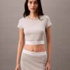 Krótka koszulka z Cotton Stretch ściągacza Krótka koszulka z Cotton Stretch ściągacza
