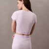 Krótka koszulka z Cotton Stretch ściągacza Krótka koszulka z Cotton Stretch ściągacza