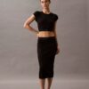 Krótka koszulka z Cotton Stretch ściągacza Krótka koszulka z Cotton Stretch ściągacza