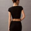 Krótka koszulka z Cotton Stretch ściągacza Krótka koszulka z Cotton Stretch ściągacza