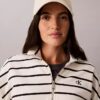 Krótki top z frotte w paski z Monogramem Krótki top z frotte w paski z Monogramem