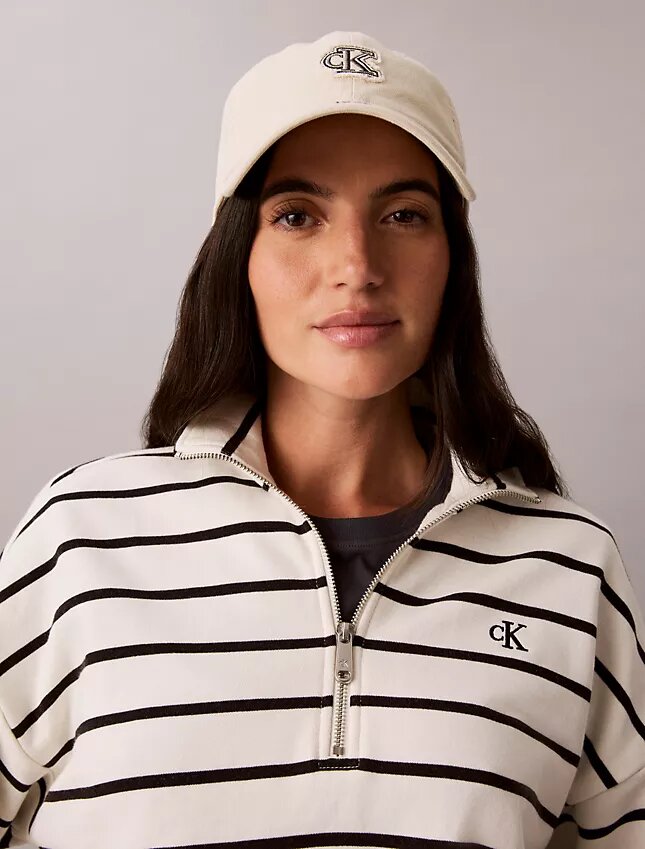 Krótki top z frotte w paski z Monogramem Krótki top z frotte w paski z Monogramem