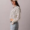 Krótki top z frotte w paski z Monogramem Krótki top z frotte w paski z Monogramem