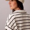 Krótki top z frotte w paski z Monogramem Krótki top z frotte w paski z Monogramem