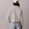 Krótki top z frotte w paski z Monogramem Krótki top z frotte w paski z Monogramem