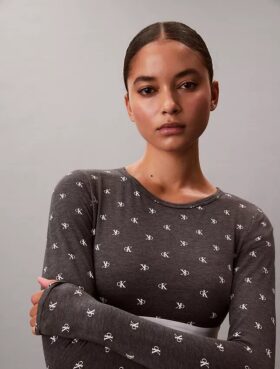 Kultowa bawełniano-Modalowa koszulka z długim rękawem i delikatną podszewką Bralette
