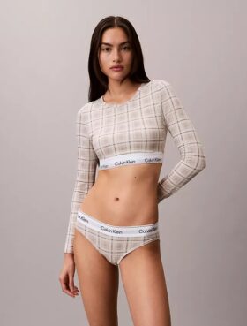 Kultowa bawełniano-Modalowa koszulka z długim rękawem i delikatną podszewką Bralette