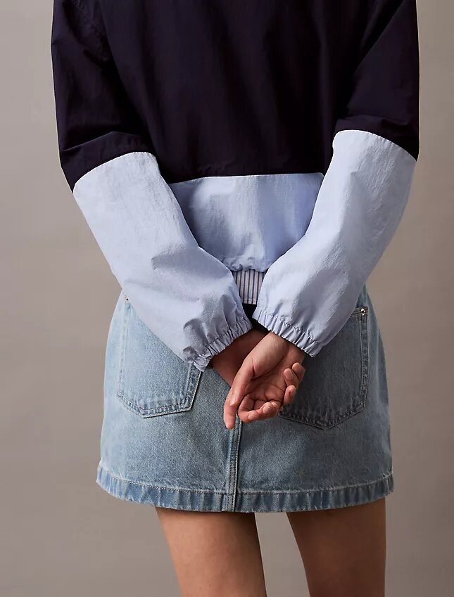 Kurtka z nylonu w stylu colorblock z zamkiem błyskawicznym Kurtka z nylonu w stylu colorblock z zamkiem błyskawicznym