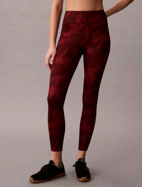 Legginsy 7/8 z miękkim, abstrakcyjnym nadrukiem