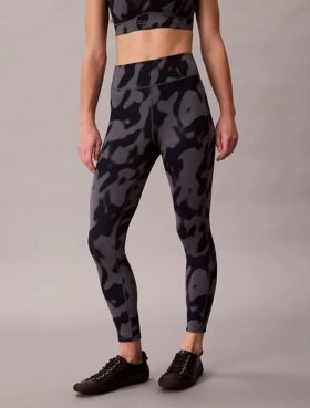 Legginsy 7/8 z miękkim, abstrakcyjnym nadrukiem
