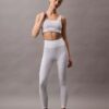 Legginsy sportowe z prążkowanym wykończeniem
