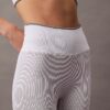 Legginsy sportowe z prążkowanym wykończeniem