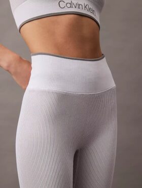 Legginsy sportowe z prążkowanym wykończeniem