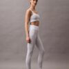 Legginsy sportowe z prążkowanym wykończeniem