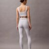 Legginsy sportowe z prążkowanym wykończeniem