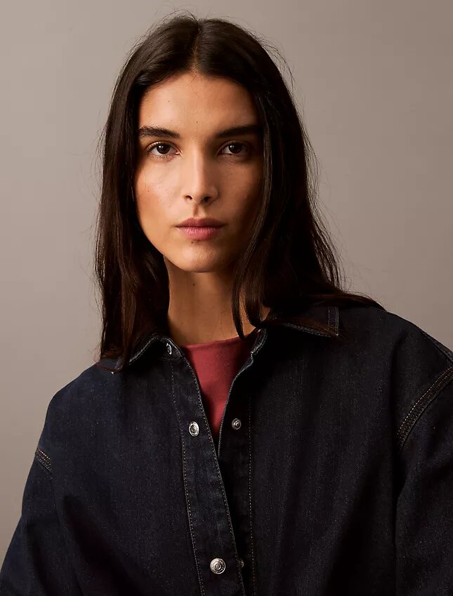Luźna koszula Denim zapinana na guziki Luźna koszula Denim zapinana na guziki