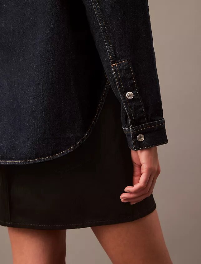 Luźna koszula Denim zapinana na guziki Luźna koszula Denim zapinana na guziki