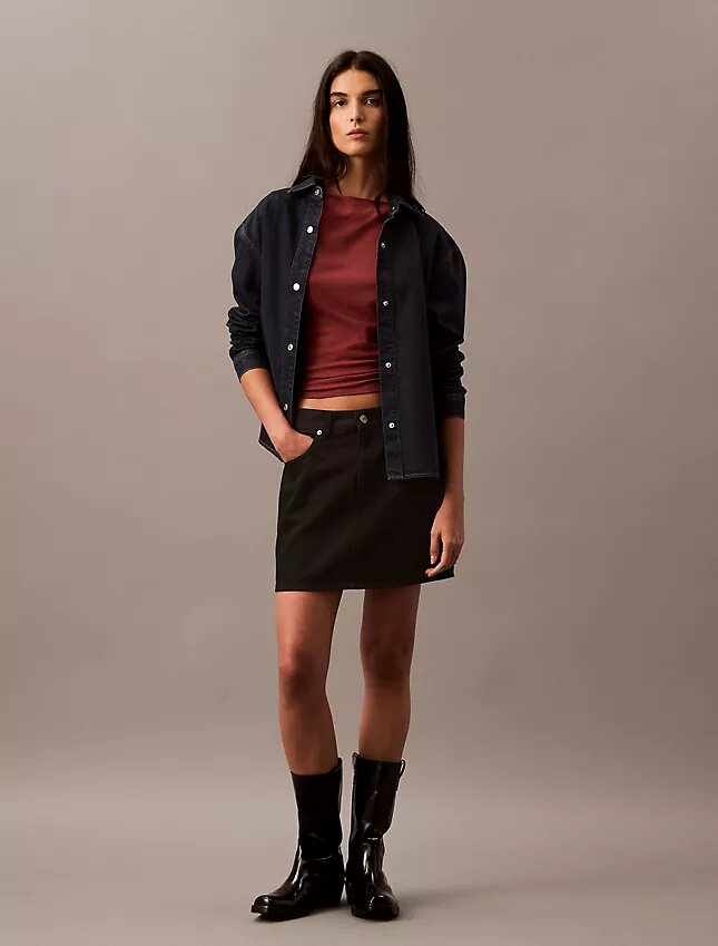Luźna koszula Denim zapinana na guziki Luźna koszula Denim zapinana na guziki