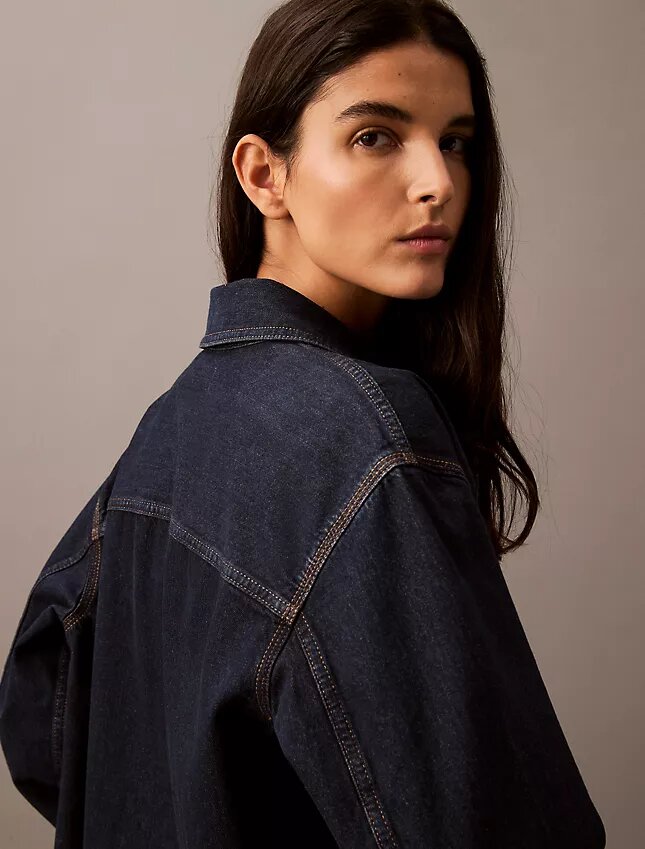 Luźna koszula Denim zapinana na guziki Luźna koszula Denim zapinana na guziki