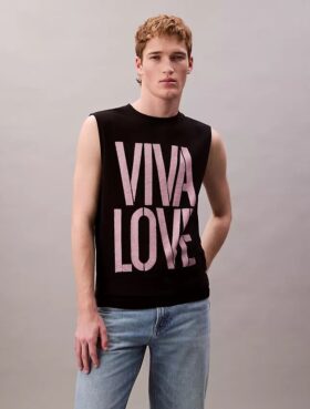 Marc Hundley Pride Viva Love Top bez rękawów o luźnym kroju
