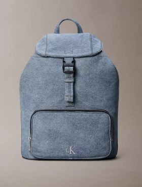 Mini Denim plecak z klapką z logo