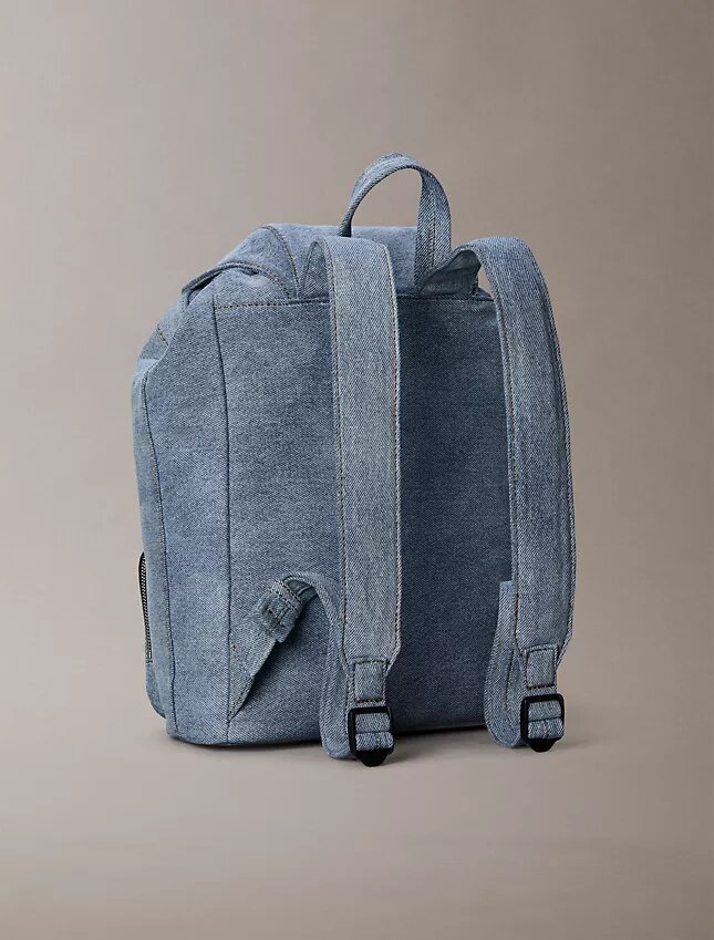 Mini Denim plecak z klapką z logo Mini Denim plecak z klapką z logo