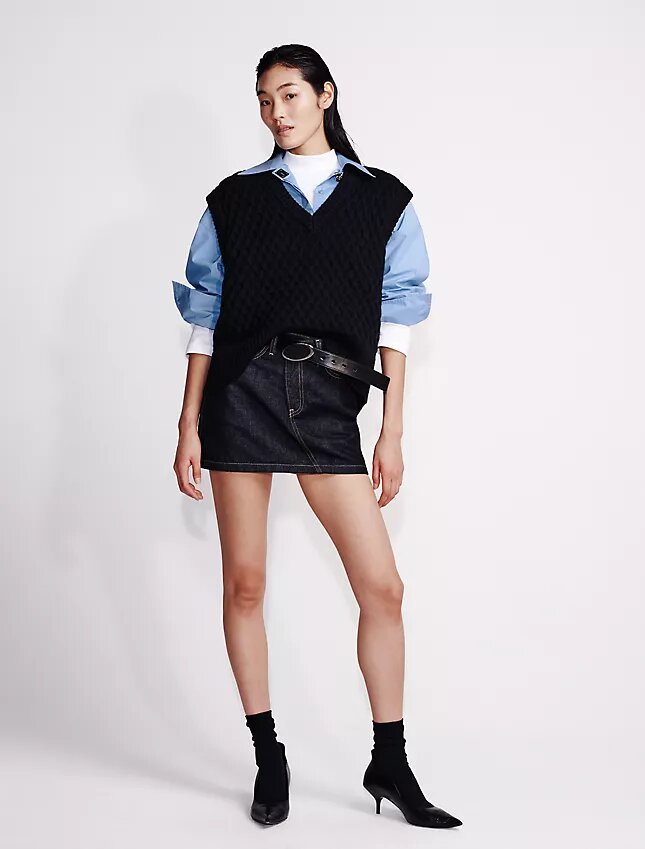 Mini spódniczka Denim z asymetryczną talią Mini spódniczka Denim z asymetryczną talią