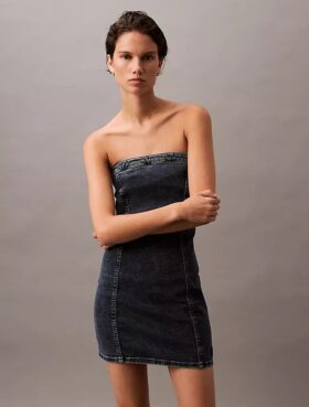 Mini sukienka Denim bez ramiączek