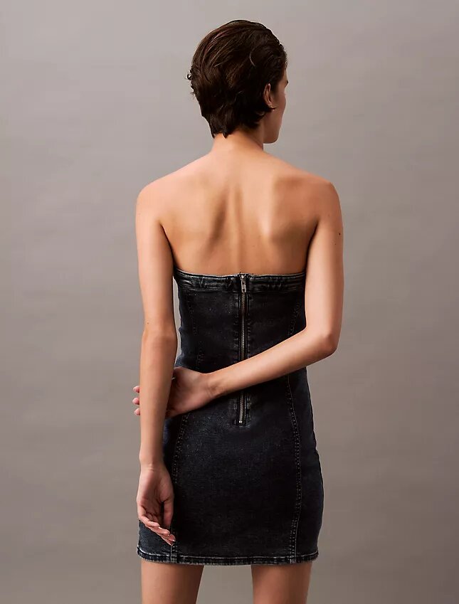 Mini sukienka Denim bez ramiączek Mini sukienka Denim bez ramiączek